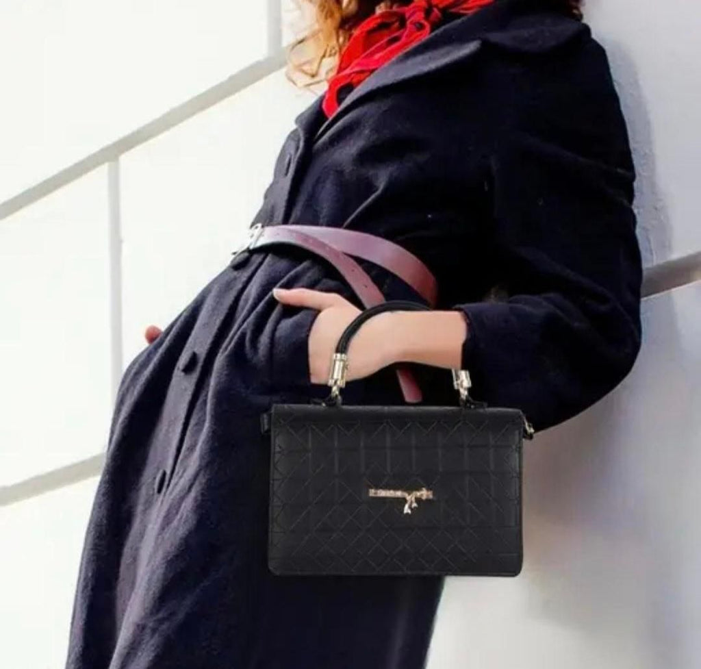 Black Quilted Style Fancy Sling Bag for Women